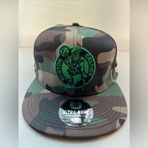 NBA Ultra Game Green Camo Boston Celtics Basketball Snapback Hat New Tags Brown